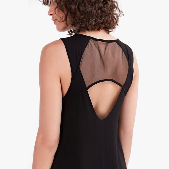 Urban Outfitters Silence + Noise Black Mesh V-Neck Sleeveless Mini Shift Dress - Picture 8 of 14